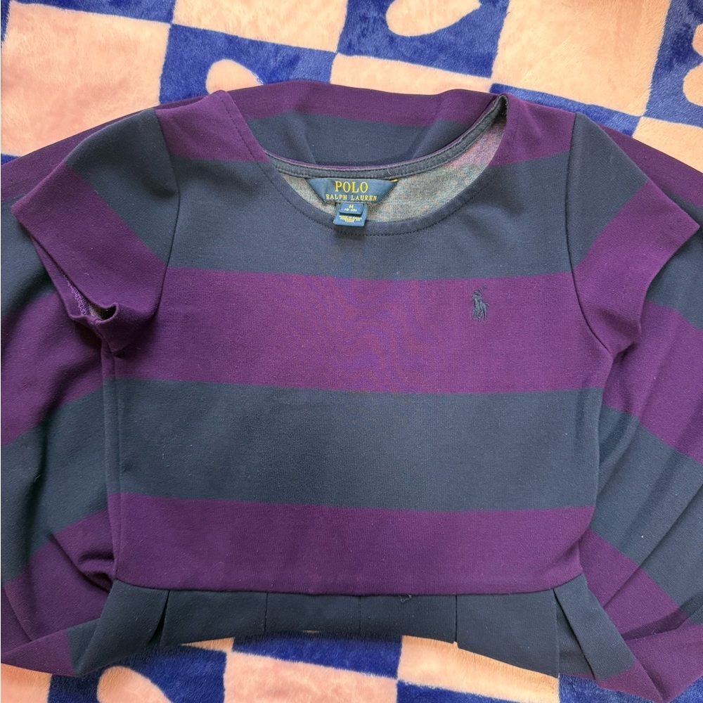 Polo Ralph Lauren Purple and Navy Striped Dress